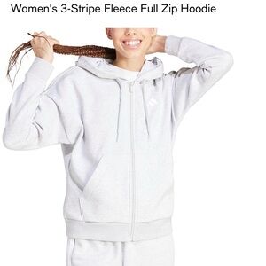 Adidas Light Gray Full-Zip Hoodie XS NWT